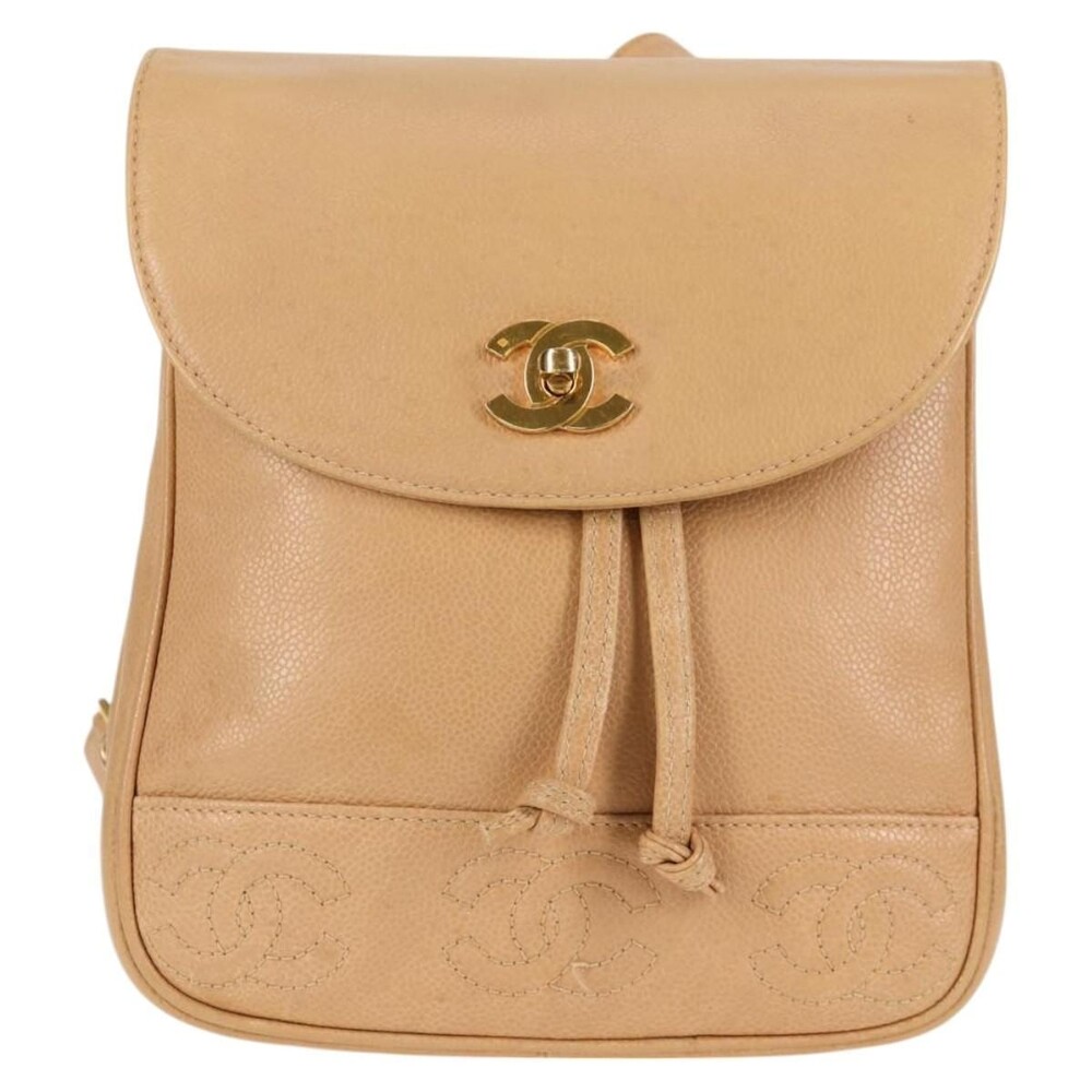 Chanel Calfskin Backpack Beige